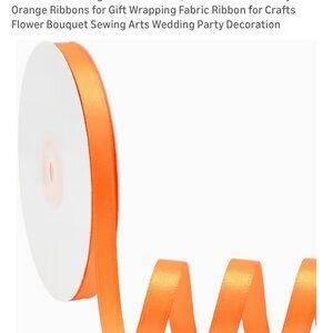 Orange Fabric Ribbon for Crafts and Party Decoration